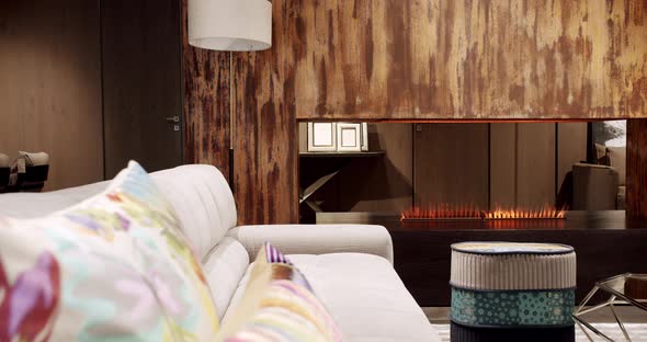 Modern Beige Fabric Sofa alt