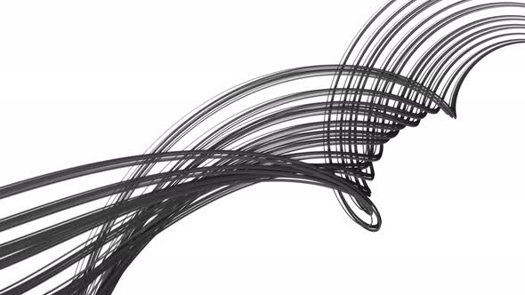 Black Color Fiber Line Animated On White Background alt