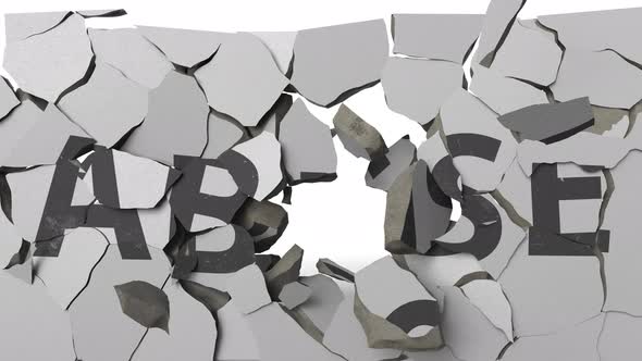 Breaking Concrete Wall with Painted ABUSE Word alt