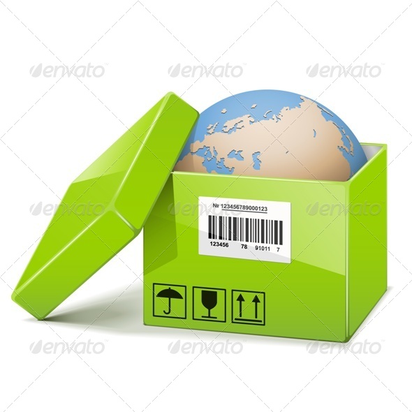 Globe in Green Box - Concepts Business