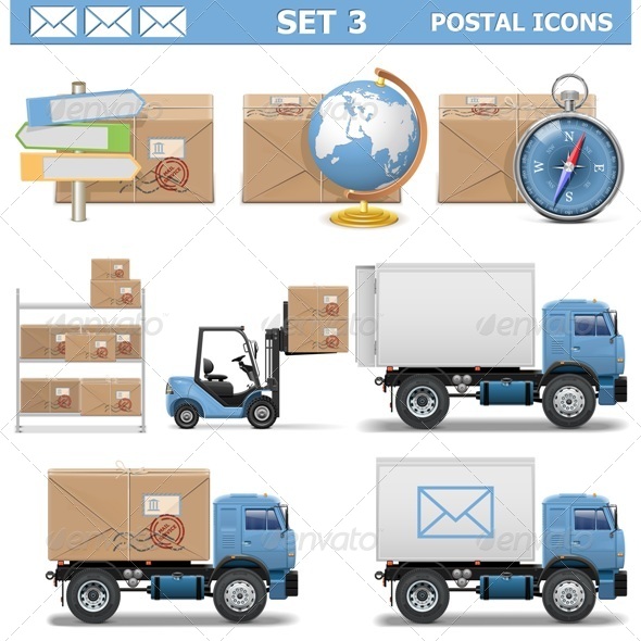Postal Icons Set 3 - Industries Business