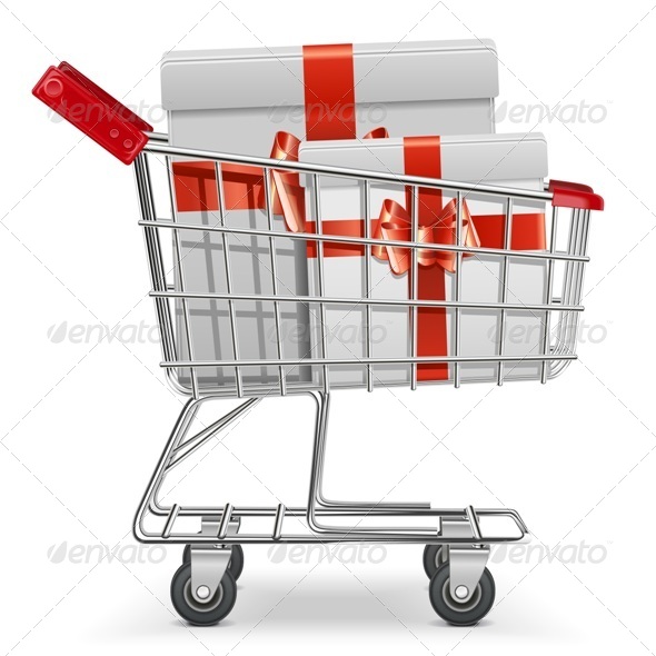 Supermarket Cart with Gifts - Commercial / Shopping Conceptual