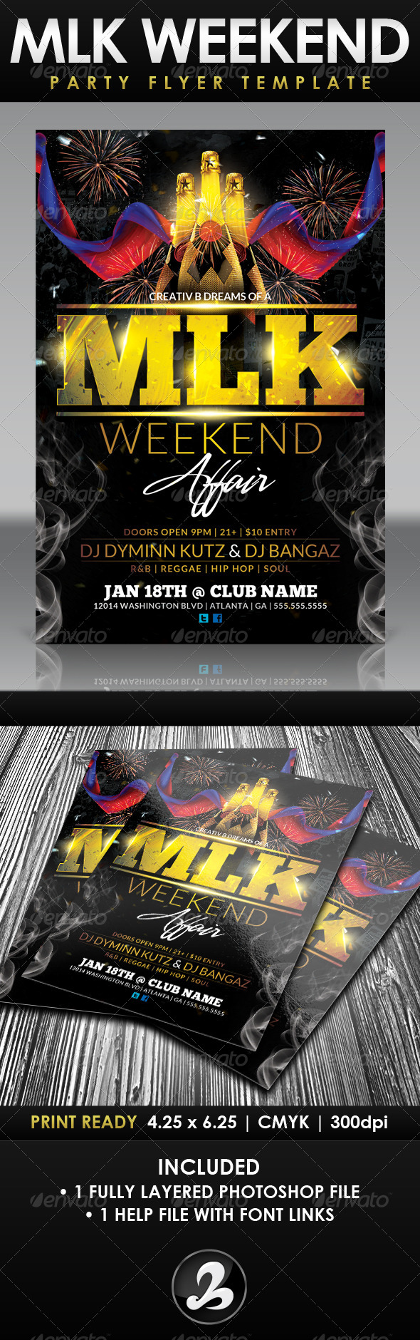 MLK Weekend Party Flyer Template - Holidays Events