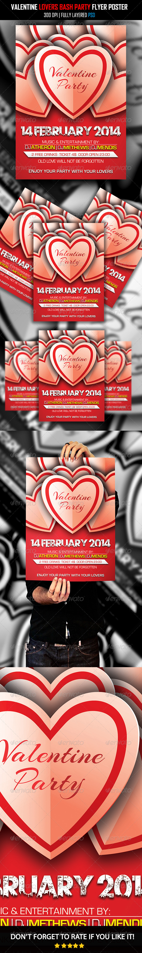 Valentine Lovers Bash Party Flyer - Clubs & Parties Events