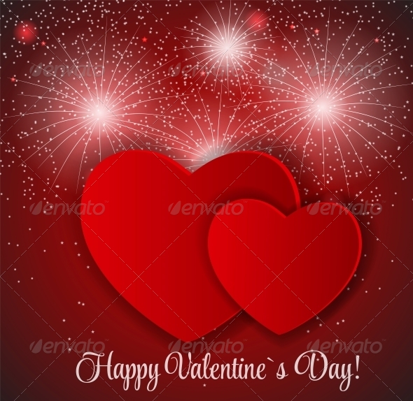Happy Valentines Day Card with Heart - Valentines Seasons/Holidays