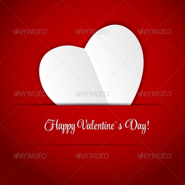 Happy Valentines Day Card with Heart - Valentines Seasons/Holidays