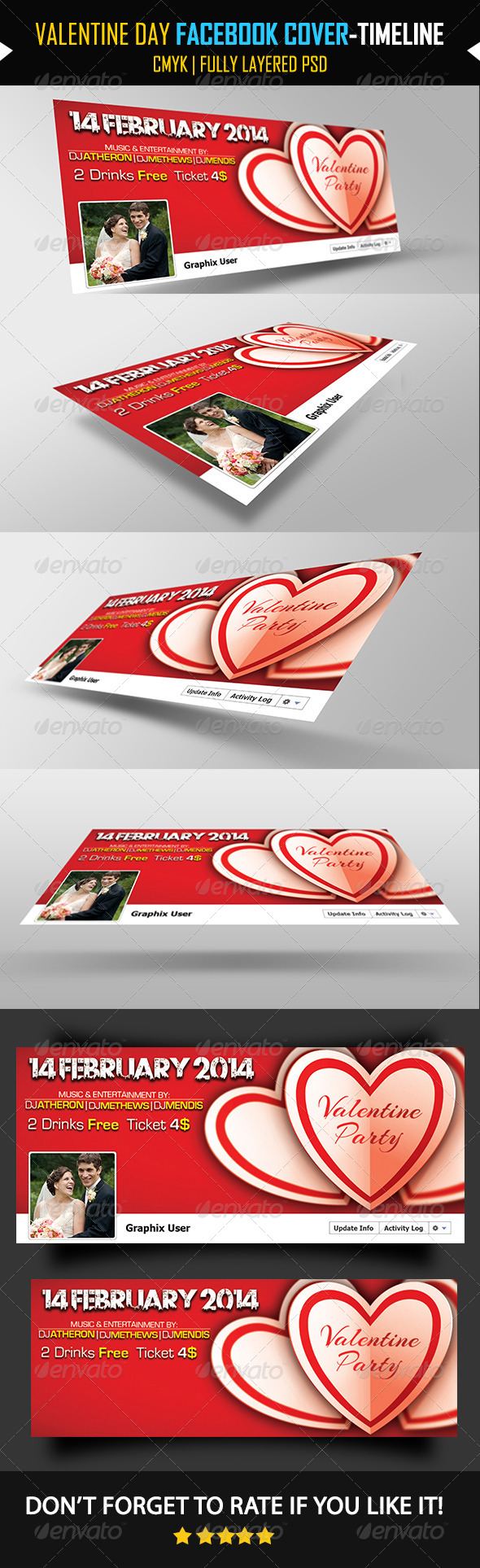 Valentine Lovers Bash Party Facebook Cover - Facebook Timeline Covers Social Media
