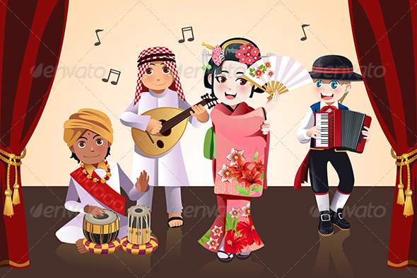 Kids Performing - People Characters