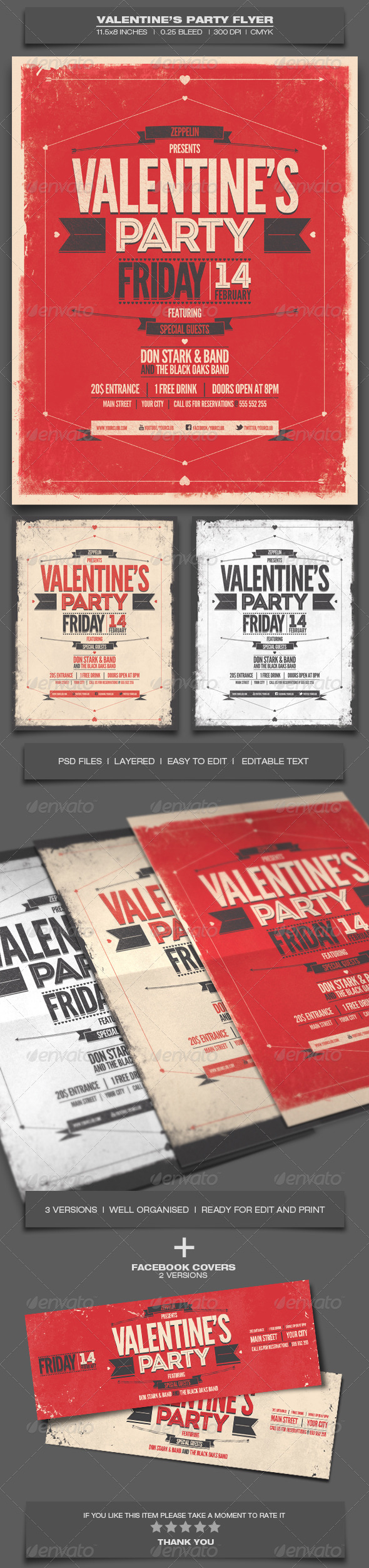 Valentine's Day Party - Event Flyer Template 8 - Holidays Events