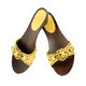 Snake leather wooden wedge yellow sandals - PhotoDune Item for Sale
