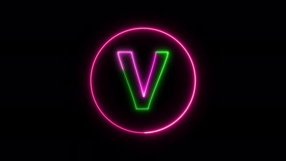 Glowing neon font. pink and green color glowing neon letter.  Vd 1323