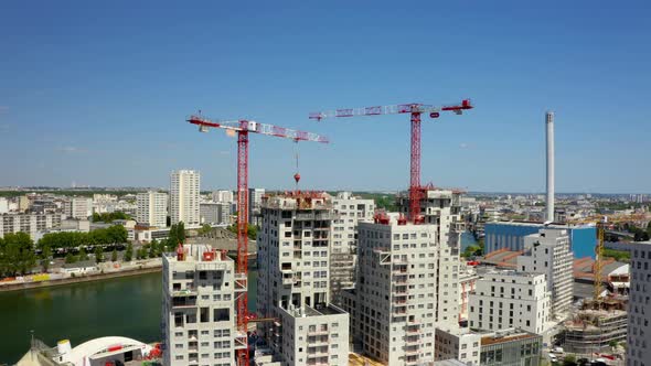 Aerial Flight Over a New Constructions Development Site alt