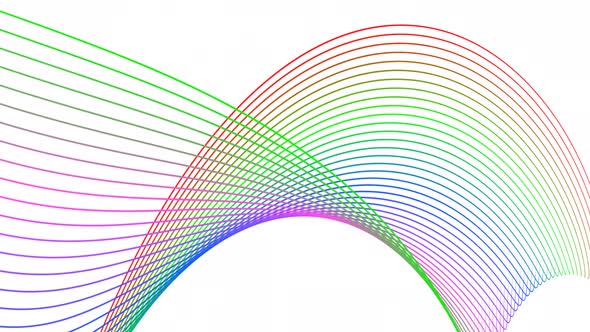 Blue Green Pink Red Color Geometric Line Animation On White Background alt