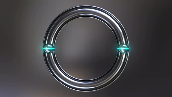 Looped 3D animation of metal balls.