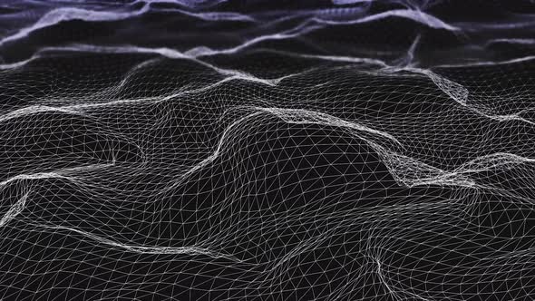 Futuristic network shape waving and moving alt