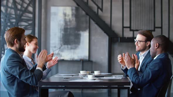 Corporate business team and manager in a meeting alt