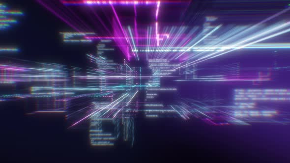 Technology background with abstract digital code motion