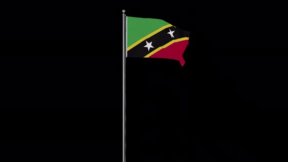 Saint Kitts And Nevis Flag Pole Loops With Alpha alt