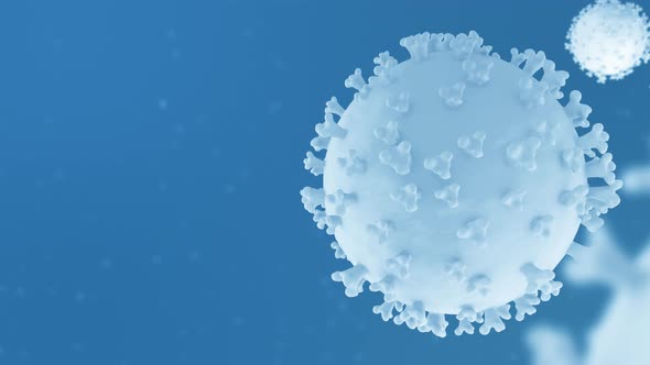 Coronavirus ( Covid - 19 ) Looped White and Blue Background - Version 3