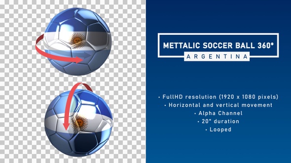 Metallic Soccer Ball 360º - Argentina