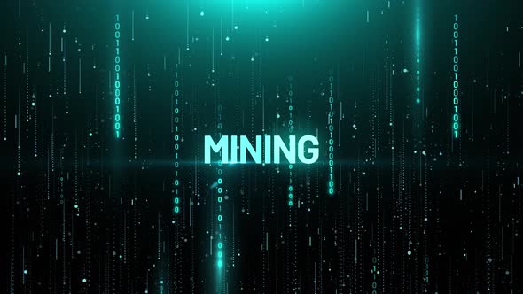 Mining Cryptocurrency Binary Matrix Digital Animation alt
