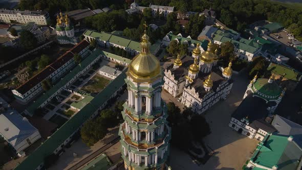 Aerial View of Pechersk Lavra in Kyiv Beautiful Architecture Landmark alt