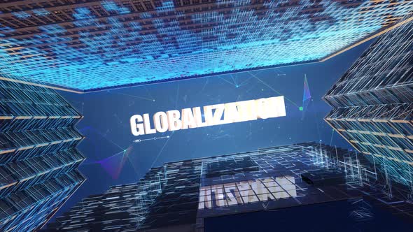 Digital Skyscrapers Business Word   Globalization