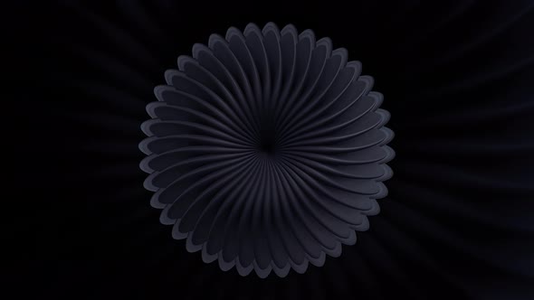 Hypnotic Effect with Flower Moving on a Black Background alt