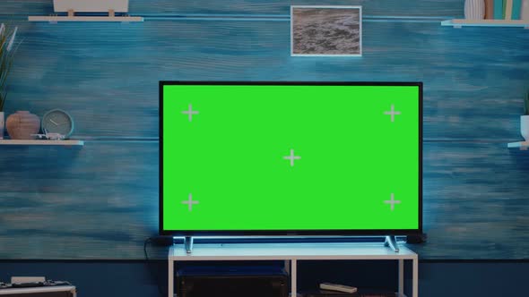 Nobody in Flat with Green Screen Tv Display by DC_Studio | VideoHive