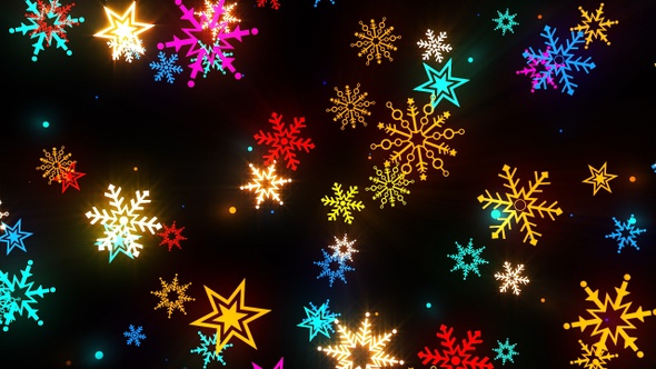 Christmas New Year Snow Flakes Vj Loop