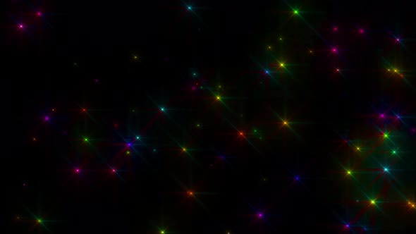 Colorful Star Glitter Background Loop