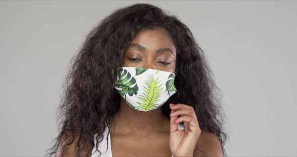 Black Woman in Fabric Mask
