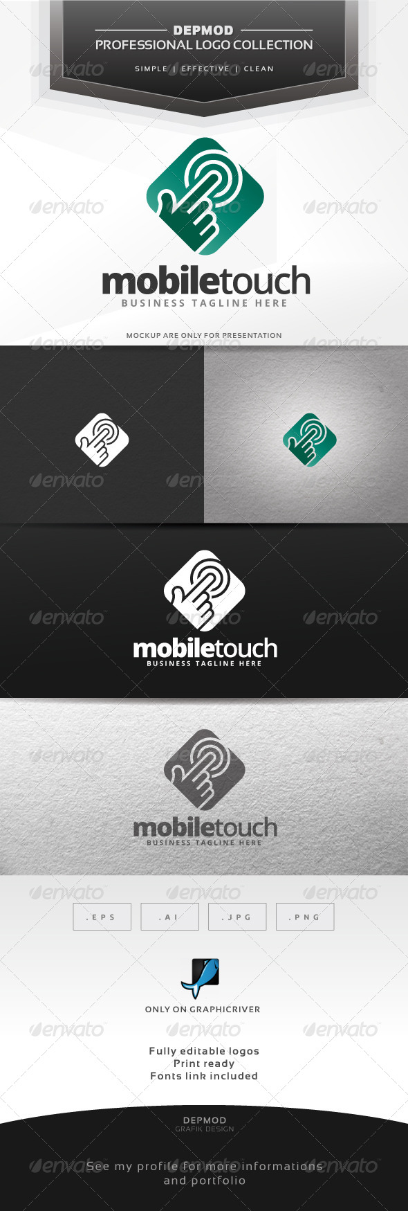 Mobile Touch Logo - Symbols Logo Templates