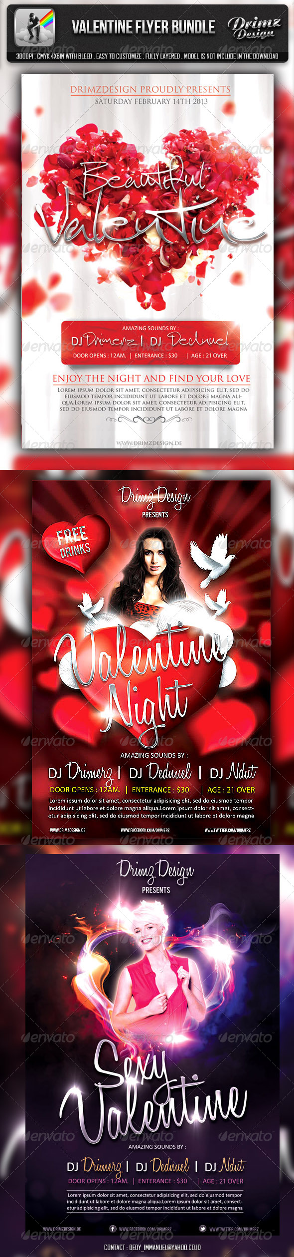 Valentine Flyer Bundle - Events Flyers