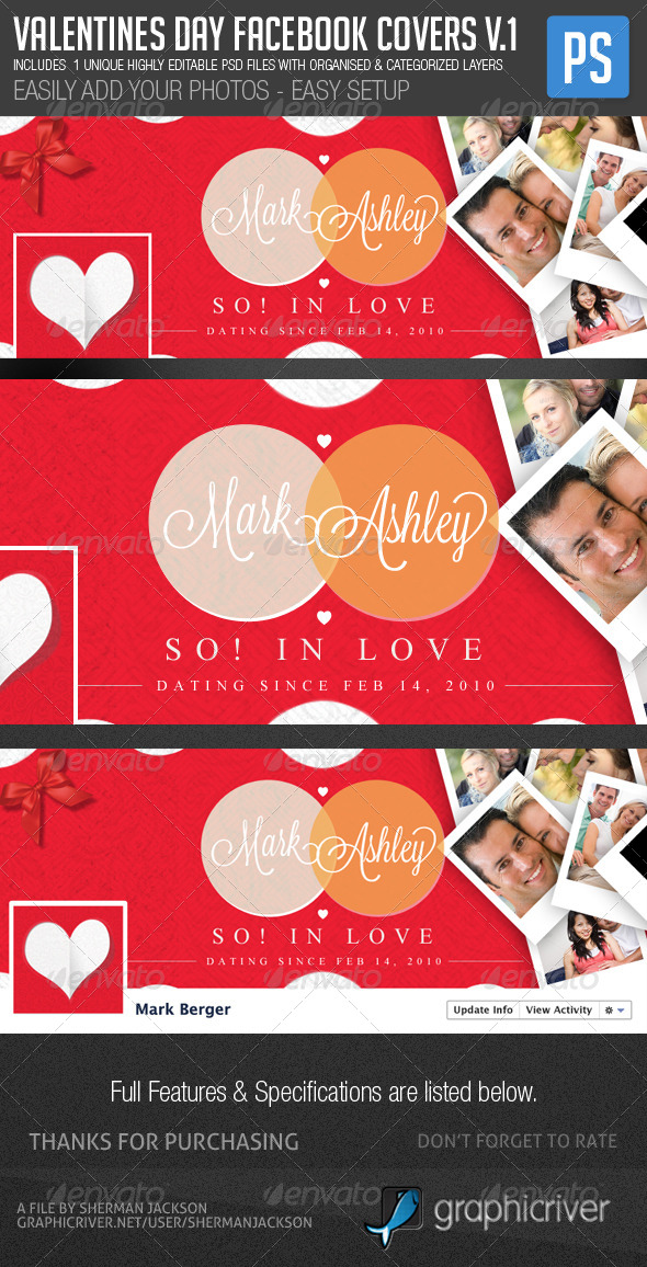 Valentines Day Facebook Cover Template - Facebook Timeline Covers Social Media