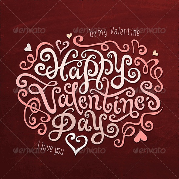Valentine's Day Greetings Hand Lettering - Valentines Seasons/Holidays