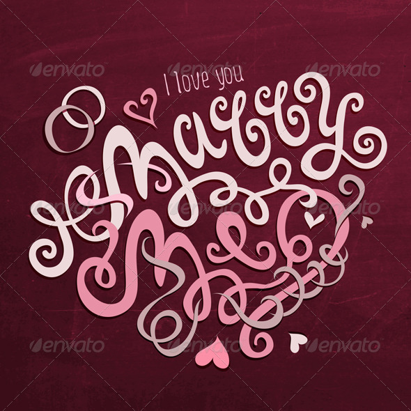 Marry Me Hand Lettering - Weddings Seasons/Holidays