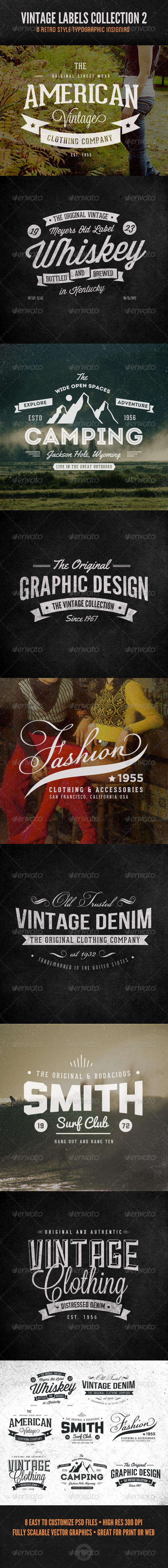 Vintage Labels and Logos Collection 2 - Badges & Stickers Web Elements