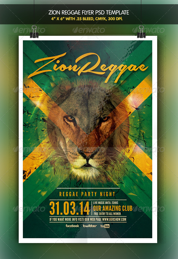Zion Reggae | Reggae Party Flyer - Clubs & Parties Events