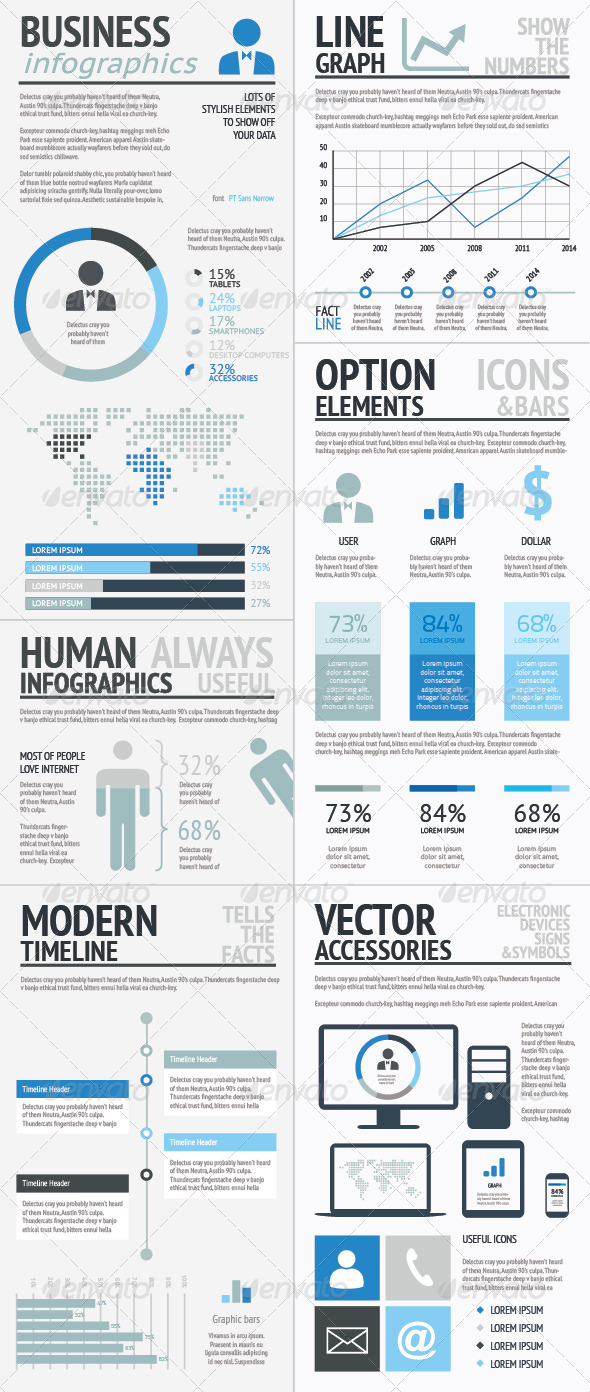 Infographic Elements Set Vector - Infographics