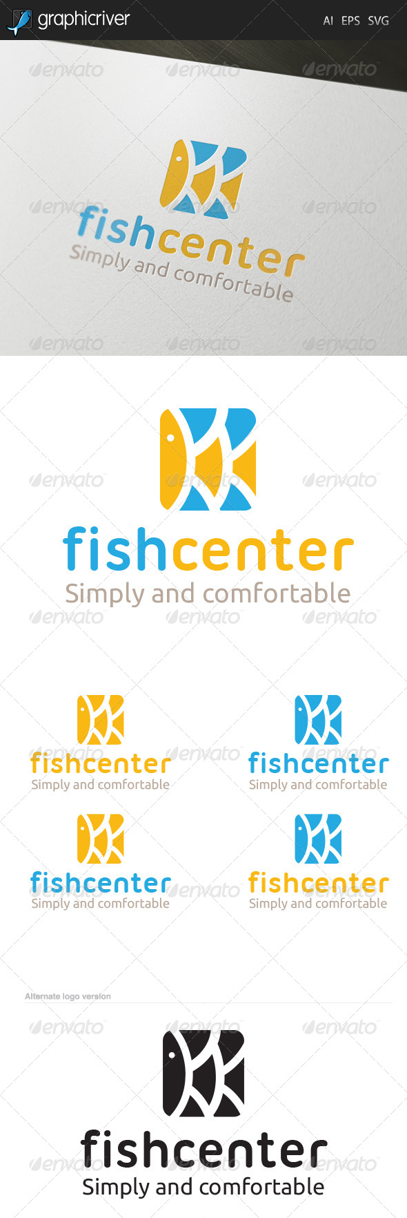 Fish Center Logo - Letters Logo Templates