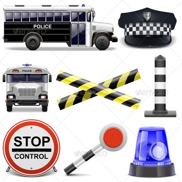 Vector Police Icons - Concepts Business