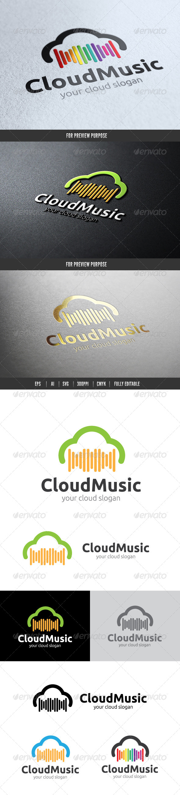 Cloud Music - Nature Logo Templates