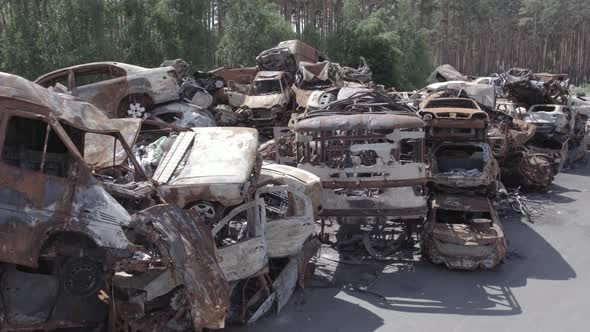 Wardestroyed Cars in Irpin Bucha District Ukraine alt