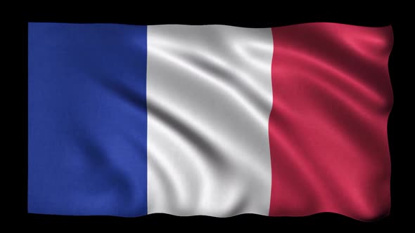 Isolated Waving France Flag