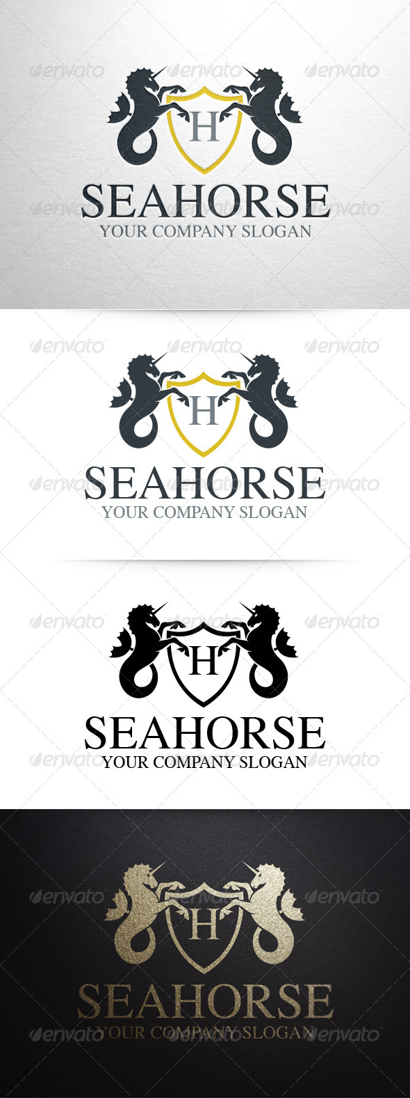 Sea Horse Logo Template - Crests Logo Templates