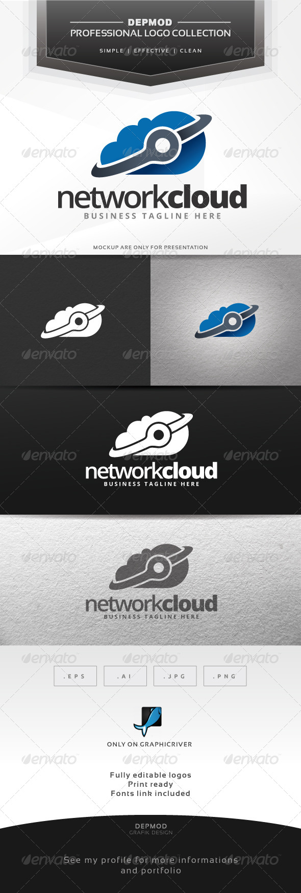 Network Cloud Logo - Symbols Logo Templates