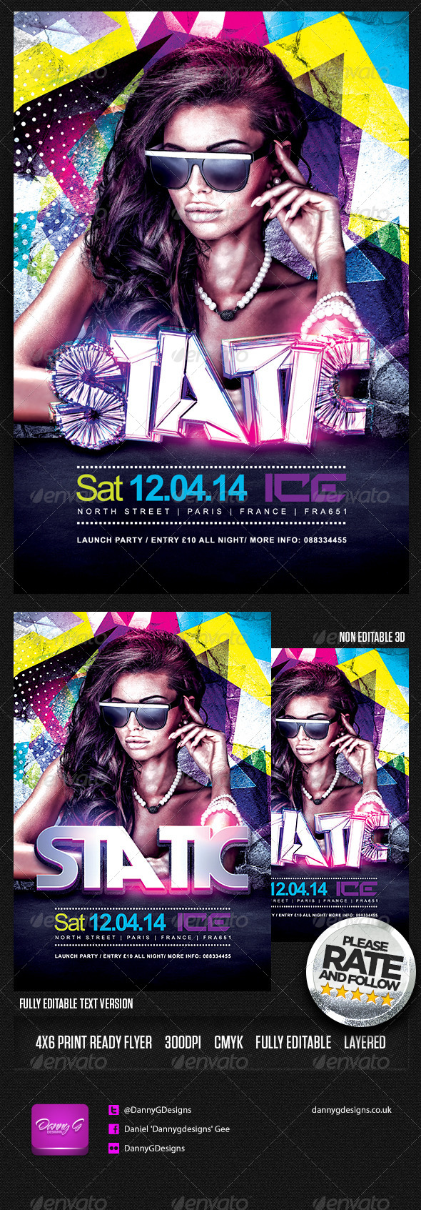 Static Flyer Template PSD - Clubs & Parties Events