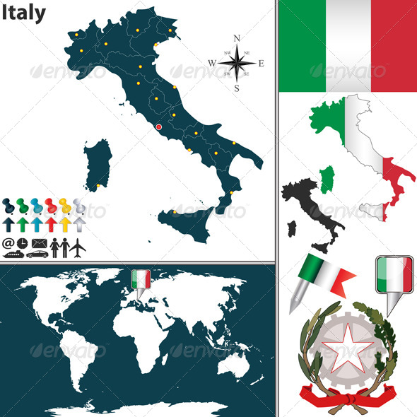 Map of Italy - Travel Conceptual