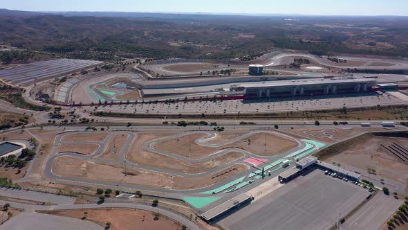 Aerial Video Shooting of the Racetrack for Cars and Motorcycles a View From the Sky alt